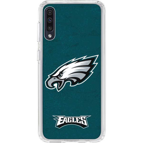 NFL Philadelphia Eagles Distressed Galaxy A50 Clear Case